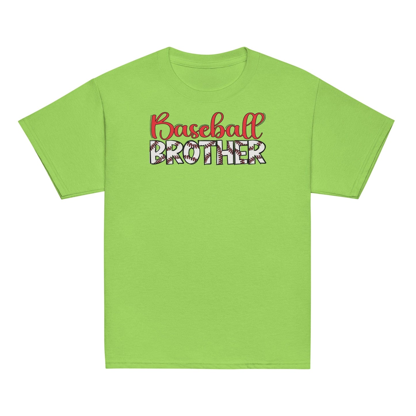 Classic Baseball Brother Shirt – Outline Baseball Sibling Tee Lime / XS Spirit Gear Collective Baseball Brother Shirt