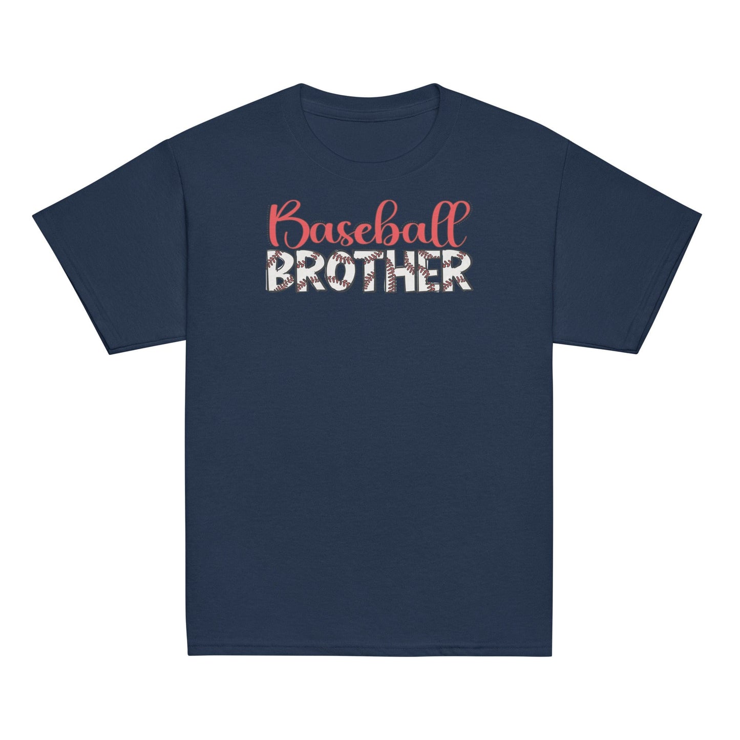 Classic Baseball Brother Shirt – Outline Baseball Sibling Tee Navy / XS Spirit Gear Collective Baseball Brother Shirt