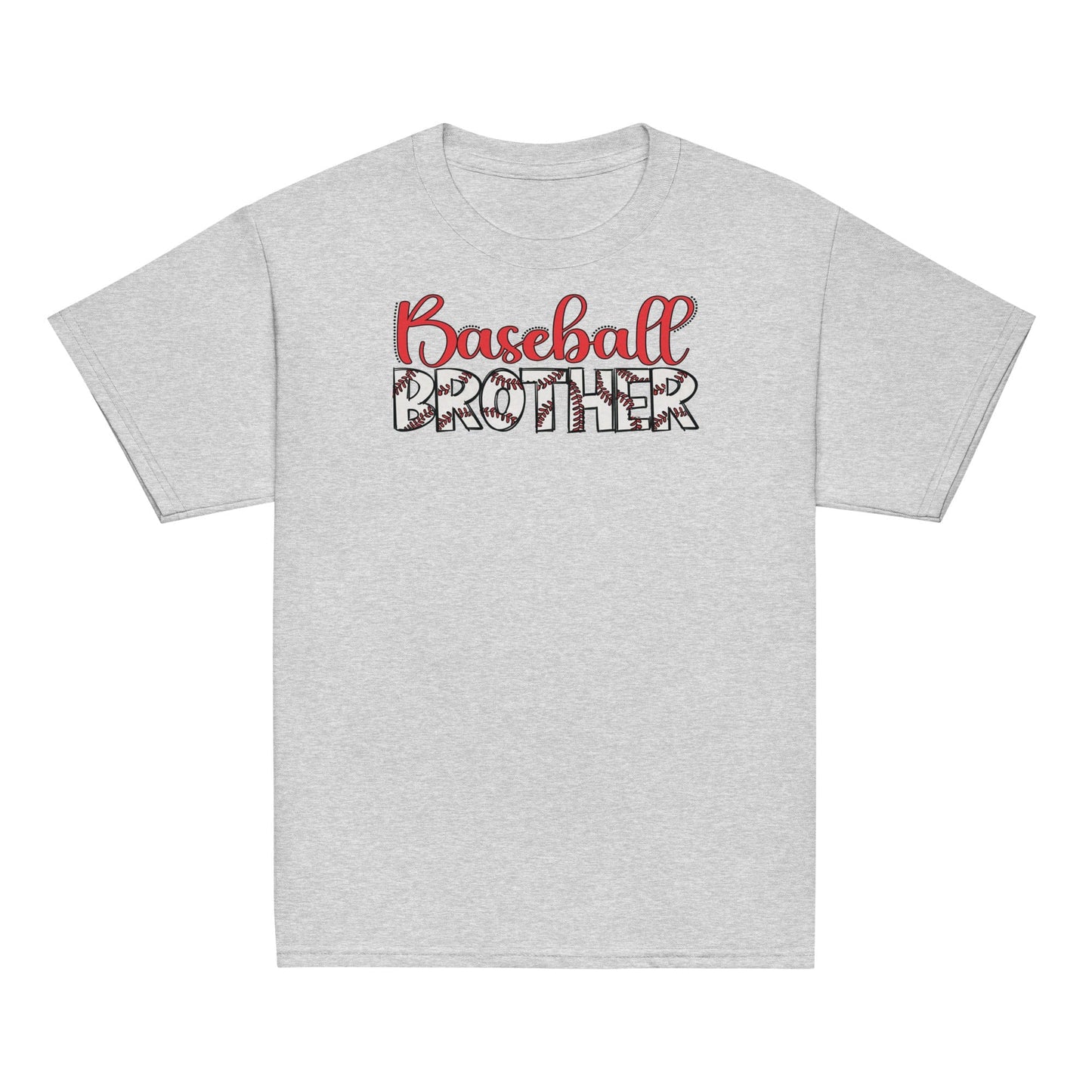Classic Baseball Brother Shirt – Outline Baseball Sibling Tee Sport Grey / XS Spirit Gear Collective Baseball Brother Shirt