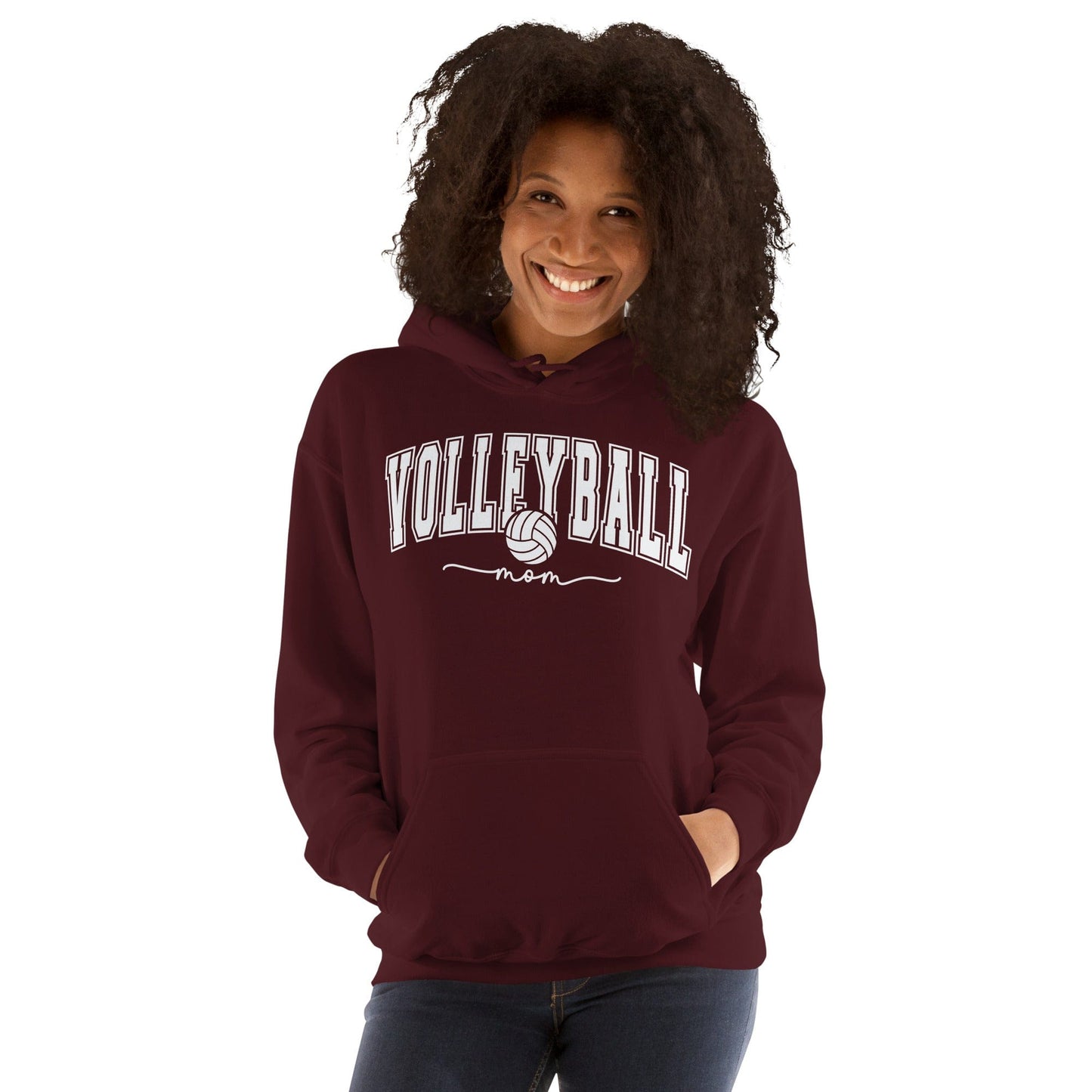 Classic Collegiate Volleyball Mom Hoodie Spirit Gear Collective Hoodie