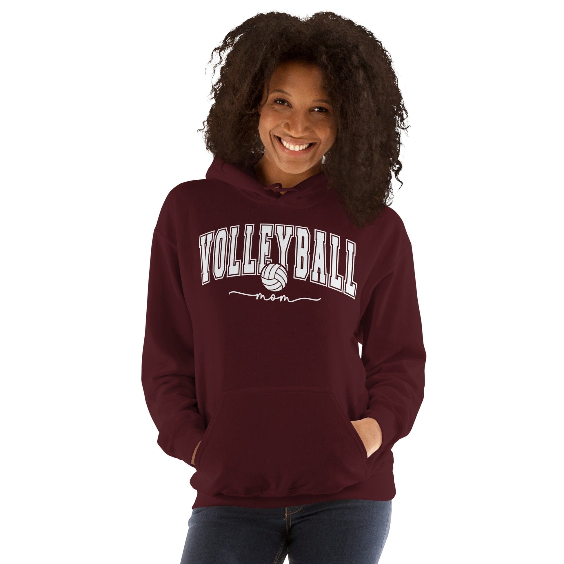 Classic Collegiate Volleyball Mom Hoodie Spirit Gear Collective Hoodie
