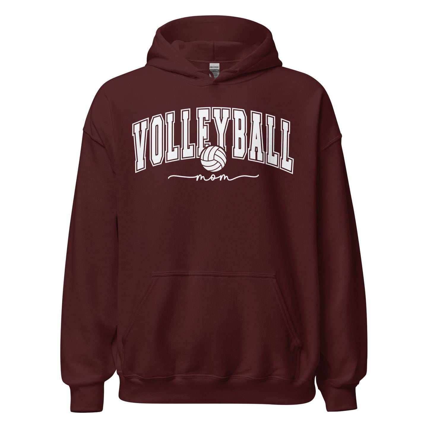 Classic Collegiate Volleyball Mom Hoodie Maroon / S Spirit Gear Collective Hoodie