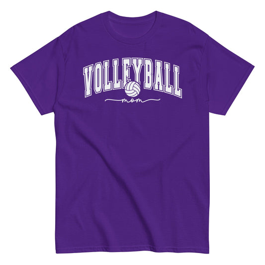 Classic Collegiate Volleyball Mom T-Shirt Purple / S Spirit Gear Collective T-Shirt