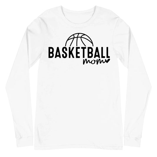 Custom Basketball Mom Long Sleeve Shirt - Personalized Name & Jersey Number | Choose Front Graphic, Font & Color Custom Basketball Mom Long Sleeve Shirt / White / 2XL Spirit Gear Collective Custom Long Sleeve Shirt