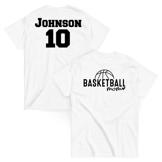 Custom Basketball Mom Shirt – Personalized Name & Jersey Number | Choose Front Graphic, Font & Color Custom Basketball Mom Shirt / Black / S Spirit Gear Collective Custom Basketball Mom Shirt