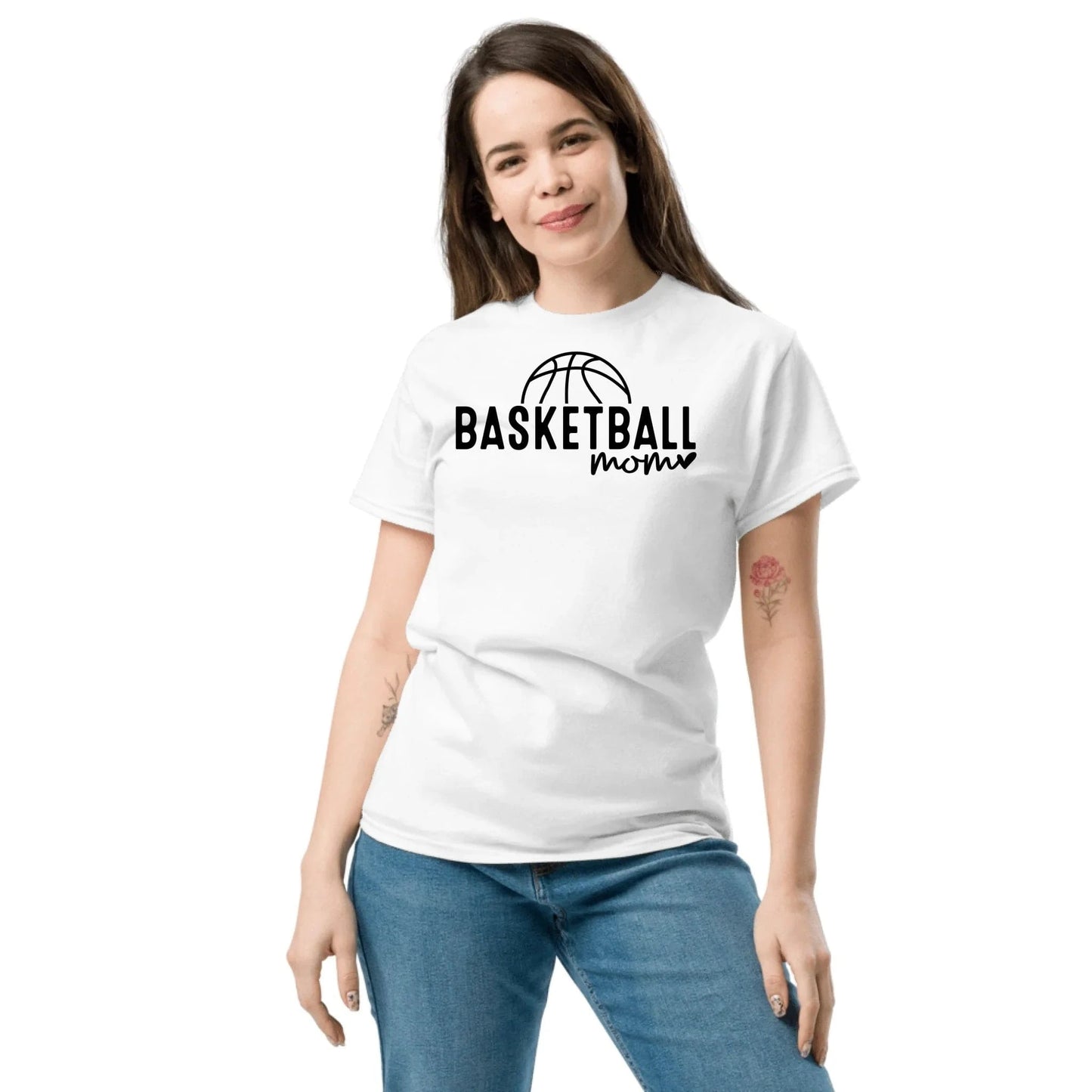 Custom Basketball Mom Shirt – Personalized Name & Jersey Number | Choose Front Graphic, Font & Color Spirit Gear Collective Custom Short Sleeve Shirt