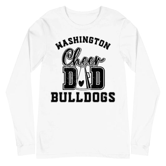 Custom Cheer Dad Long Sleeve Shirt Custom Cheer Dad Sleeve Shirt / White / XS Spirt Gear Collective Custom Cheer Dad Long Sleeve Shirt