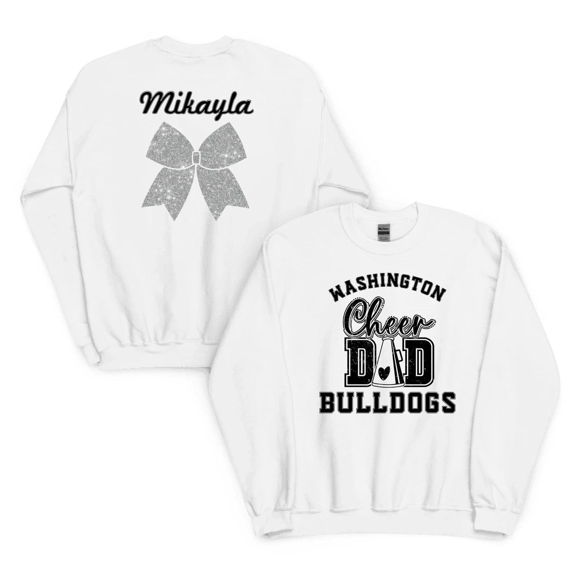 Custom Cheer Dad Sweatshirt Custom Cheer Dad Sweatshirt / White / S Spirt Gear Collective Custom Cheer Dad Sweatshirt