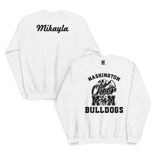 Custom Cheer Mom Sweatshirt Custom Cheer Mom Sweatshirt / White / S Spirt Gear Collective Custom Cheer Mom Sweatshirt