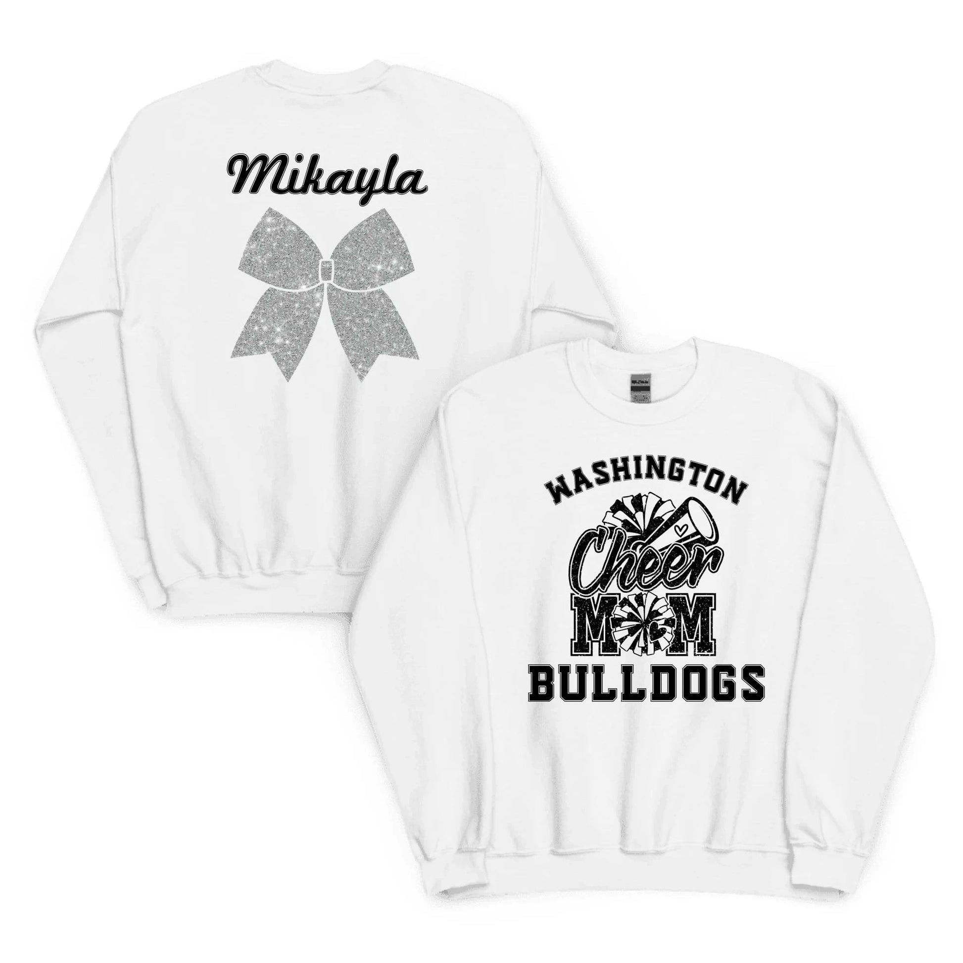 Custom Cheer Mom Sweatshirt Custom Cheer Mom Sweatshirt / White / S Spirt Gear Collective Custom Cheer Mom Sweatshirt