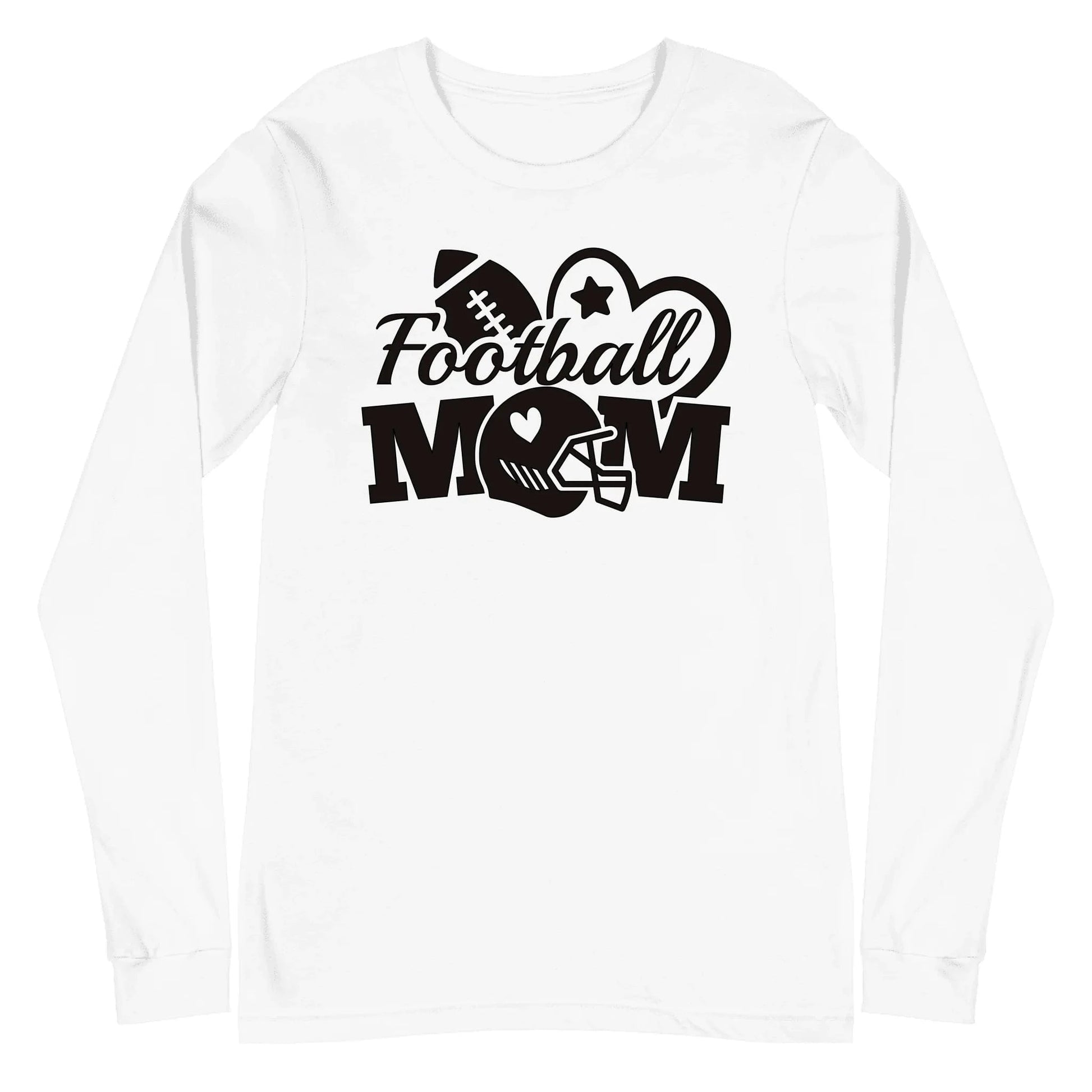 Custom Football Mom Long Sleeve Shirt Custom Football Mom Long Sleeve Shirt / Athletic Heather / XS Spirit Gear Collective Custom Football Mom Long Sleeve Shirt