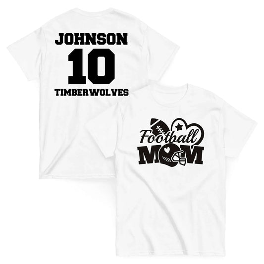 Custom Football Mom Shirt Custom Football Mom Shirt / White / S Spirit Gear Collective Custom Football Mom Shirt