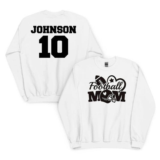Custom Football Mom Sweatshirt Custom Football Mom Sweatshirt / Ash / S Spirit Gear Collective Customizer