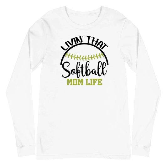 Custom Softball Mom Long Sleeve Shirt Custom Softball Mom Long Sleeve Shirt / White / 2XL Spirt Gear Collective Custom Softball Mom Long Sleeve Shirt