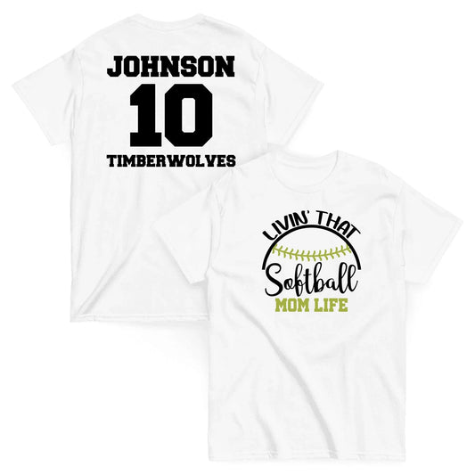 Custom Softball Mom Shirt Custom Softball Mom Shirt / White / S Spirt Gear Collective Customer Softball Mom Shirt