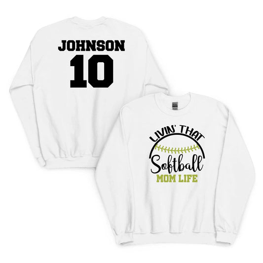 Custom Softball Mom Sweatshirt Custom Softball Mom Sweatshirt / Ash / S Spirt Gear Collective Custom Softball Mom Sweatshirt