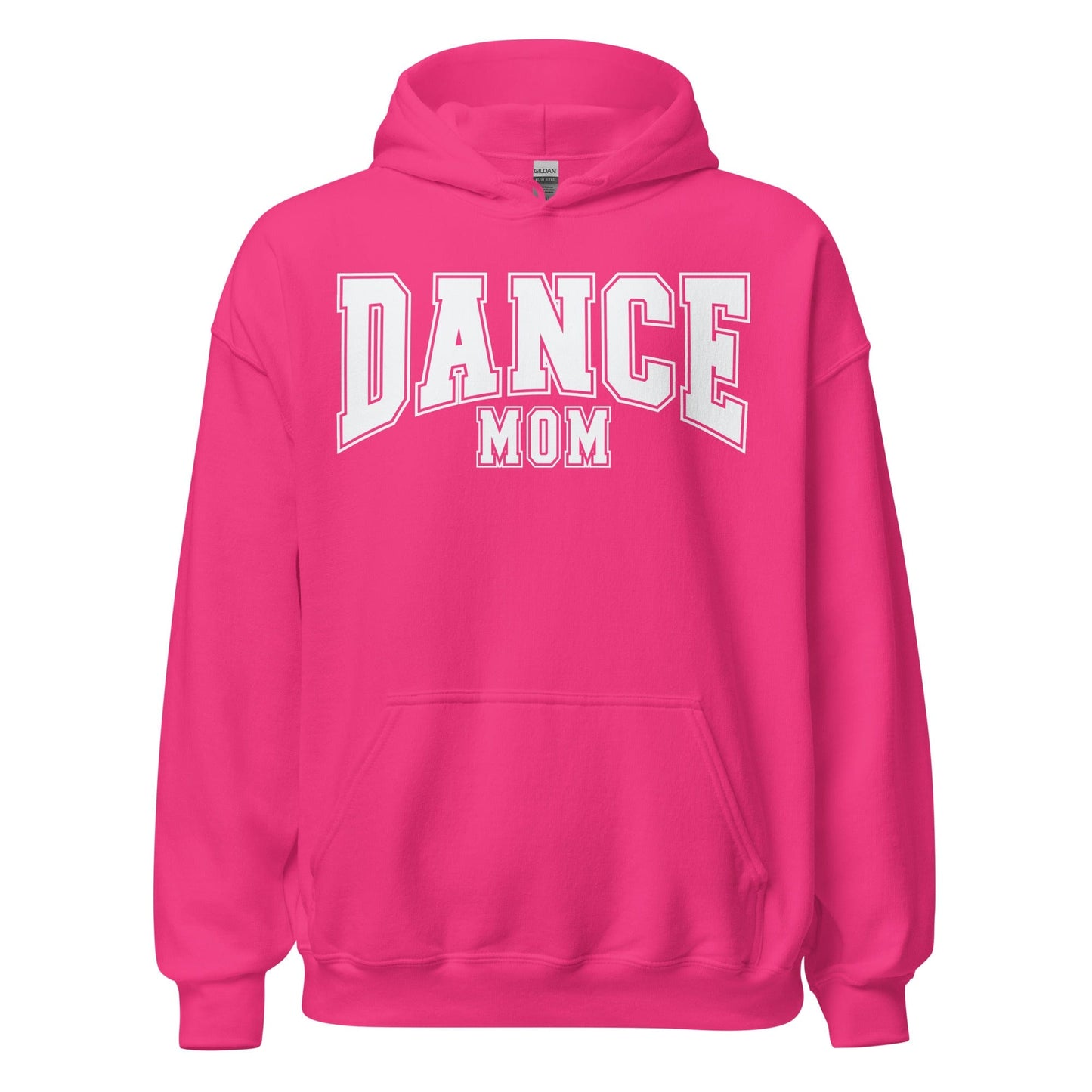 Dance Mom Hoodie | Bold Block Letter Pullover | Cozy Dance Parent Sweatshirt Heliconia / S Spirit Gear Collective Hoodie