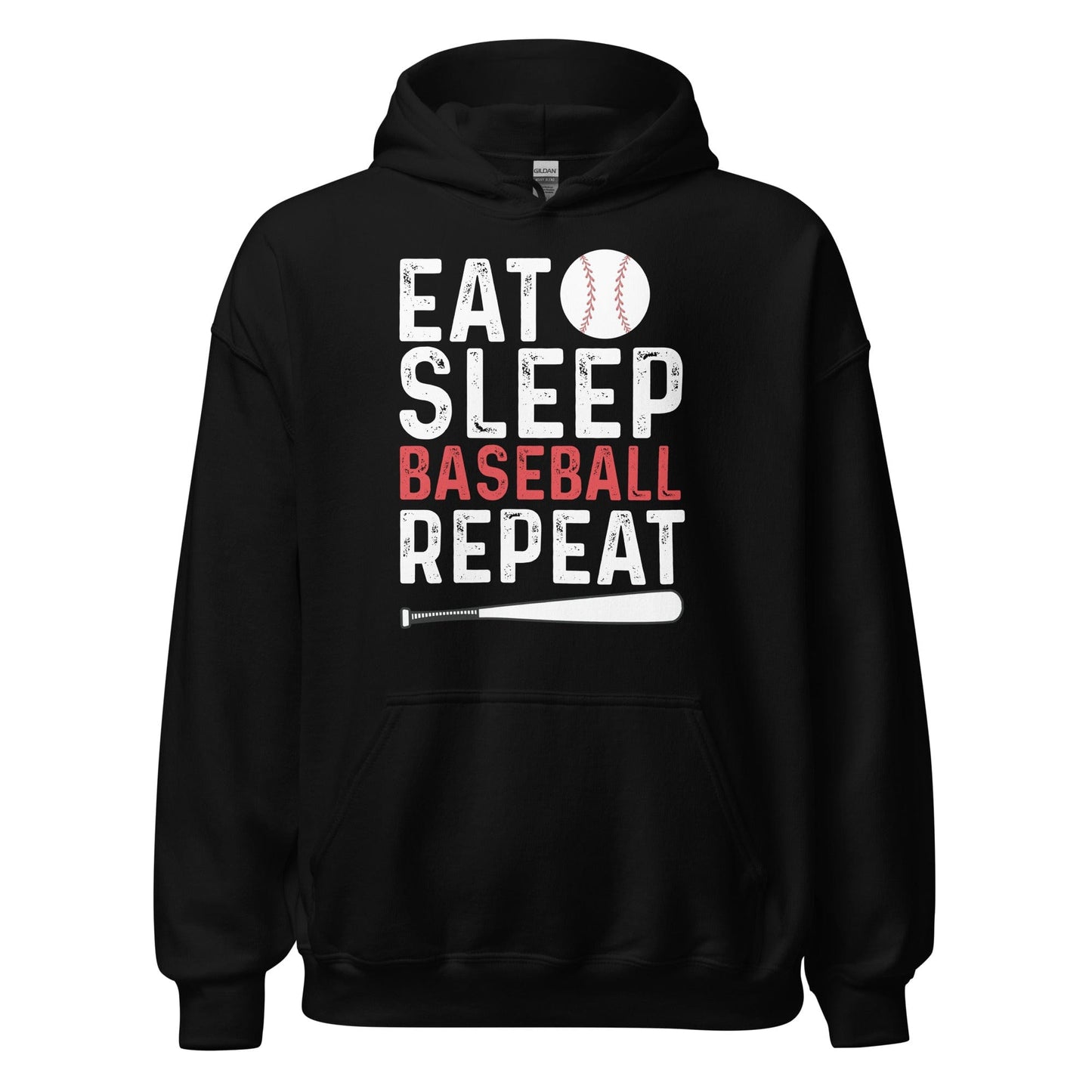 Eat Sleep Baseball Repeat Hoodie Black / S Spirit Gear Collective Hoodie