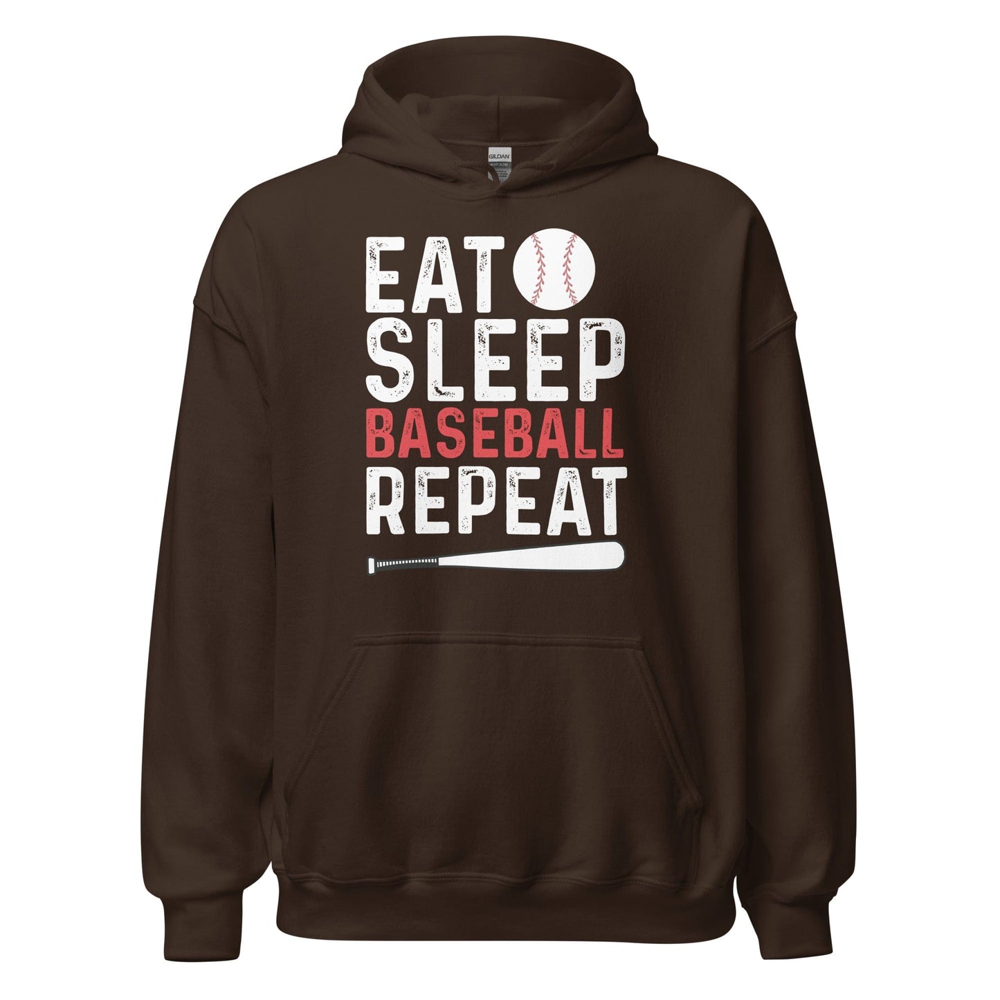 Eat Sleep Baseball Repeat Hoodie Dark Chocolate / S Spirit Gear Collective Hoodie