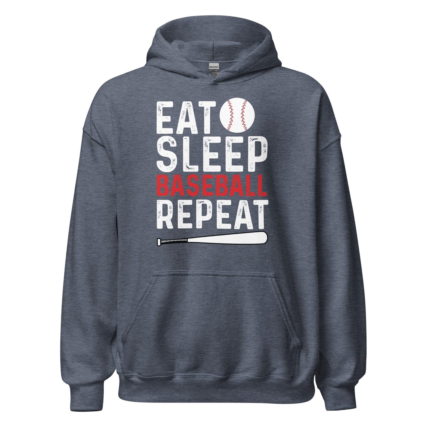 Eat Sleep Baseball Repeat Hoodie Heather Sport Dark Navy / S Spirit Gear Collective Hoodie