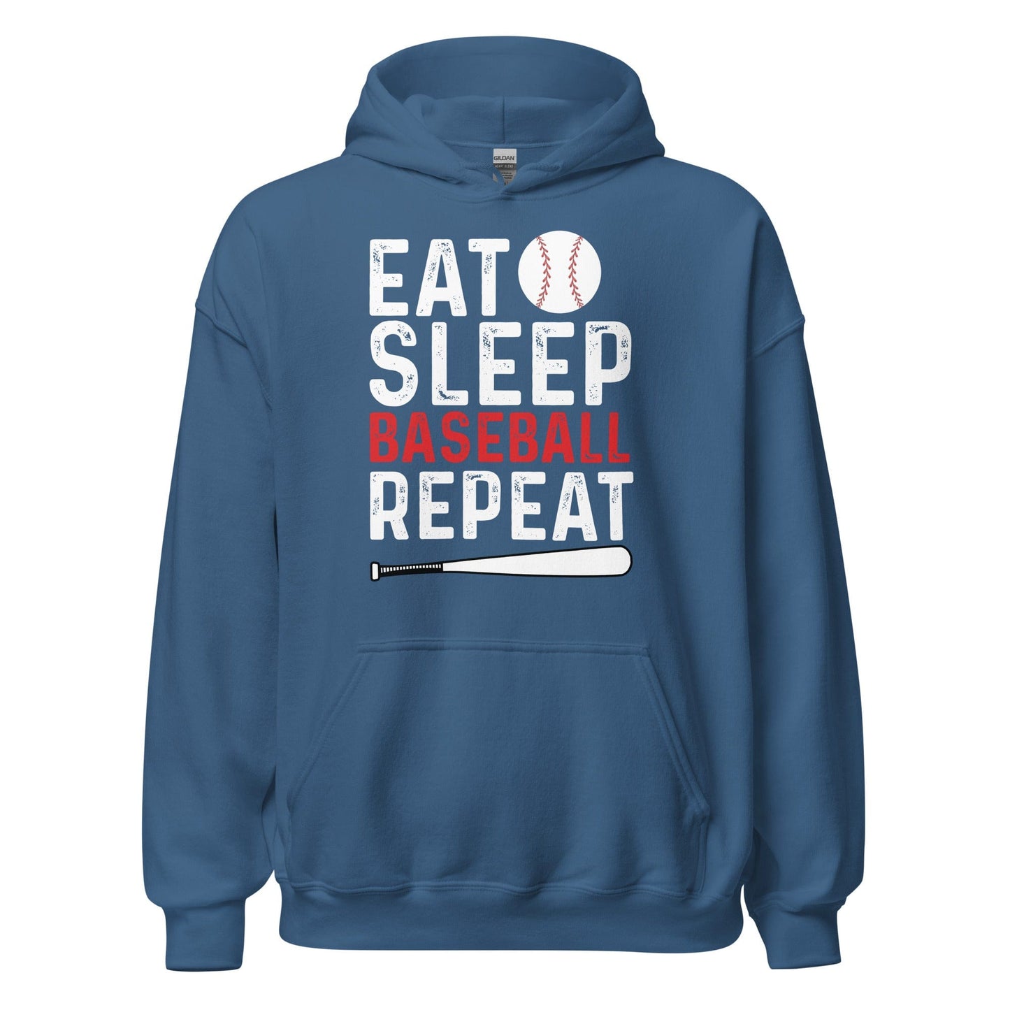 Eat Sleep Baseball Repeat Hoodie Indigo Blue / S Spirit Gear Collective Hoodie