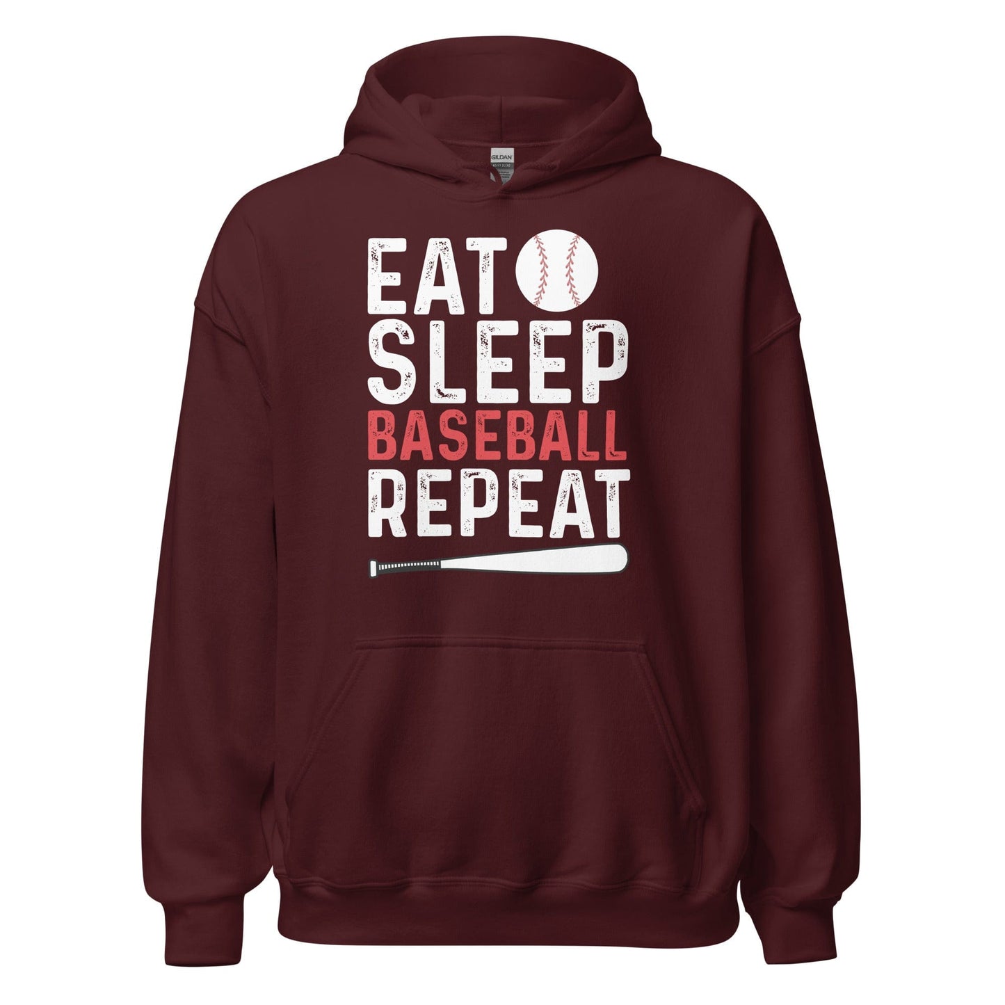 Eat Sleep Baseball Repeat Hoodie Maroon / S Spirit Gear Collective Hoodie