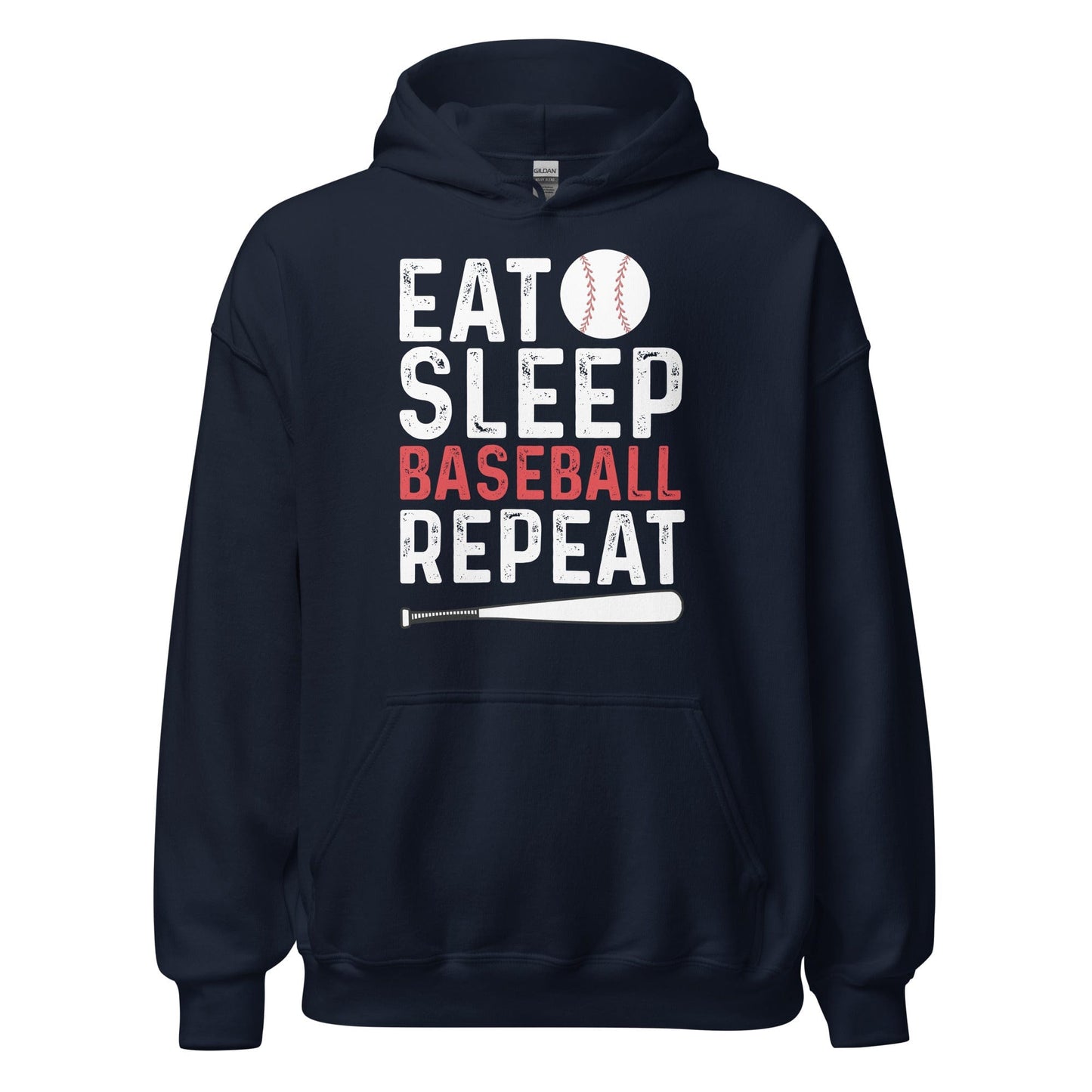 Eat Sleep Baseball Repeat Hoodie Navy / S Spirit Gear Collective Hoodie