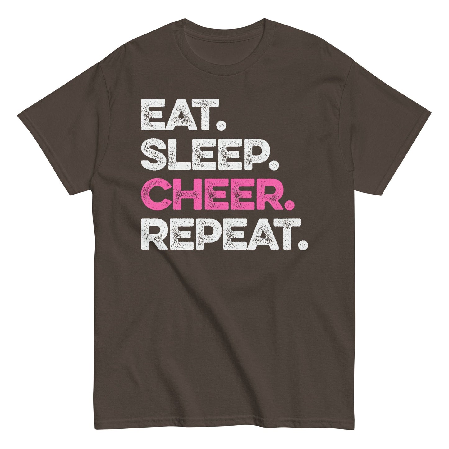 Eat Sleep Cheer Repeat Dark Chocolate / S Spirit Gear Collective T-Shirt