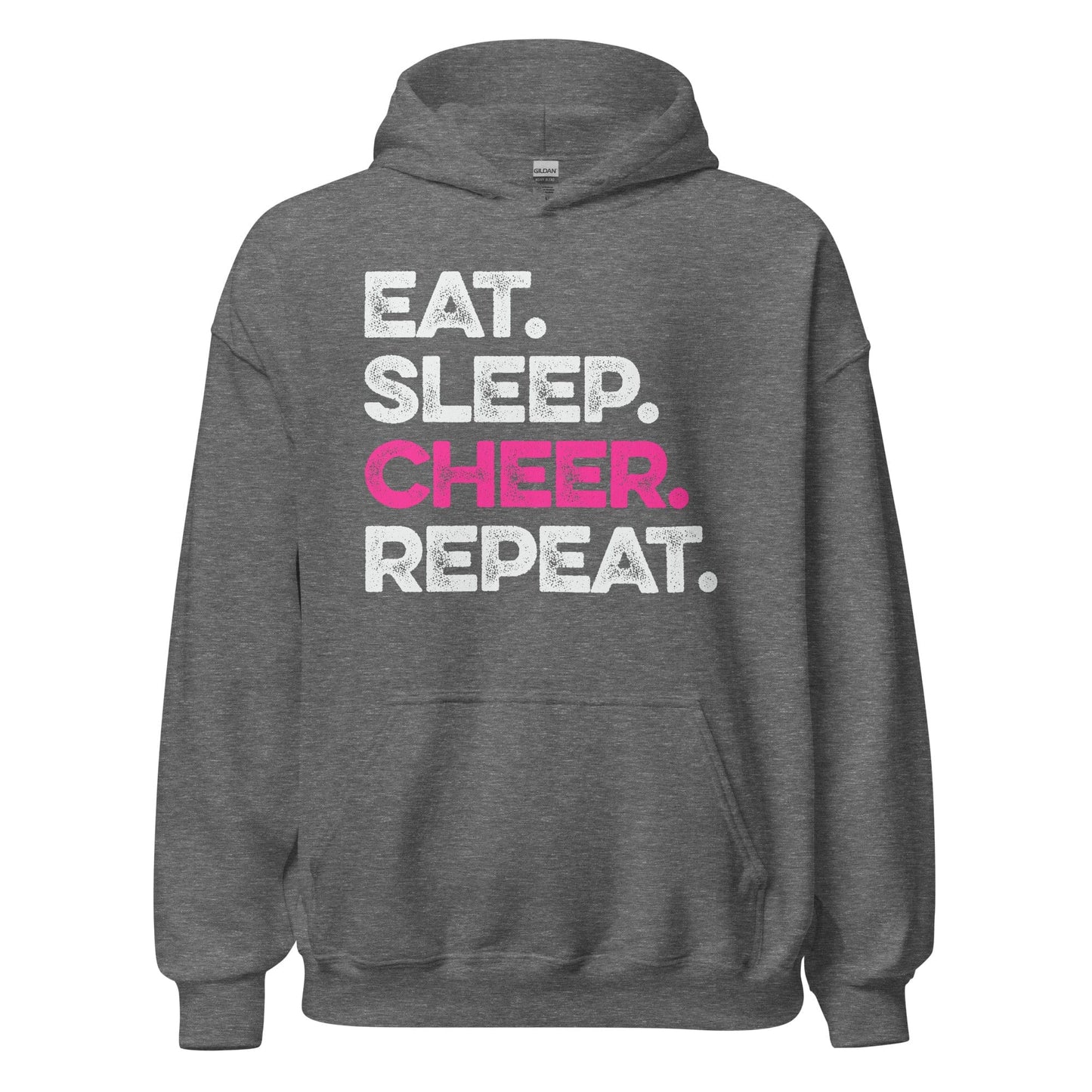 Eat Sleep Cheer Repeat Hoodie Graphite Heather / S Spirit Gear Collective Hoodie