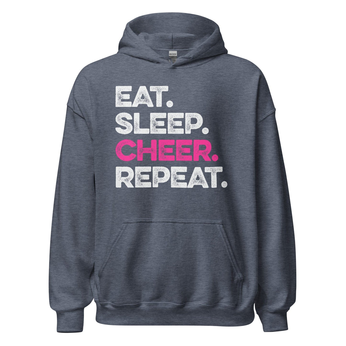 Eat Sleep Cheer Repeat Hoodie Heather Sport Dark Navy / S Spirit Gear Collective Hoodie