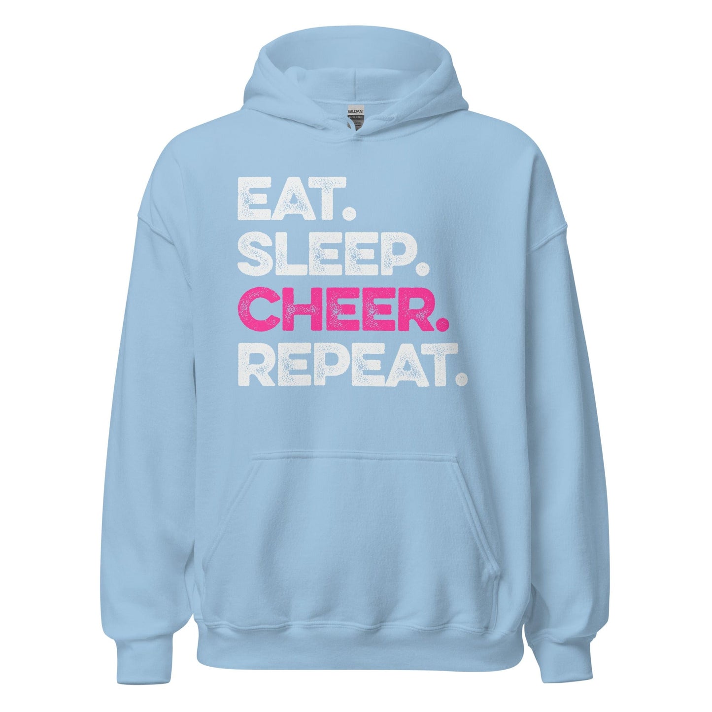 Eat Sleep Cheer Repeat Hoodie Light Blue / S Spirit Gear Collective Hoodie