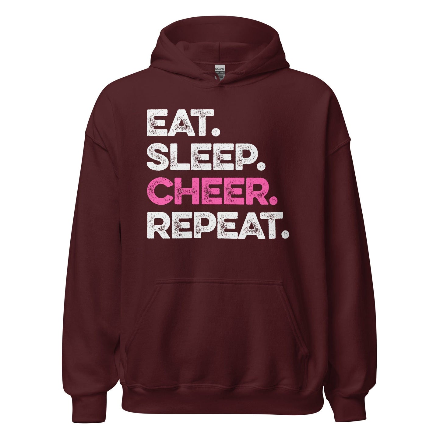 Eat Sleep Cheer Repeat Hoodie Maroon / S Spirit Gear Collective Hoodie