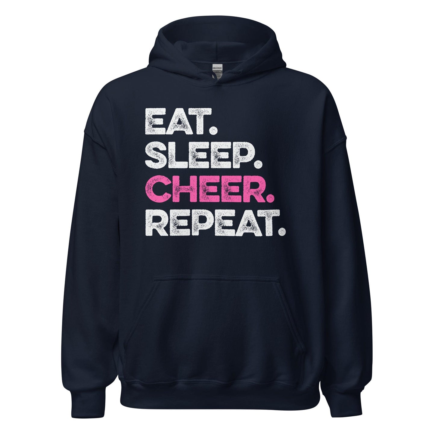 Eat Sleep Cheer Repeat Hoodie Navy / S Spirit Gear Collective Hoodie