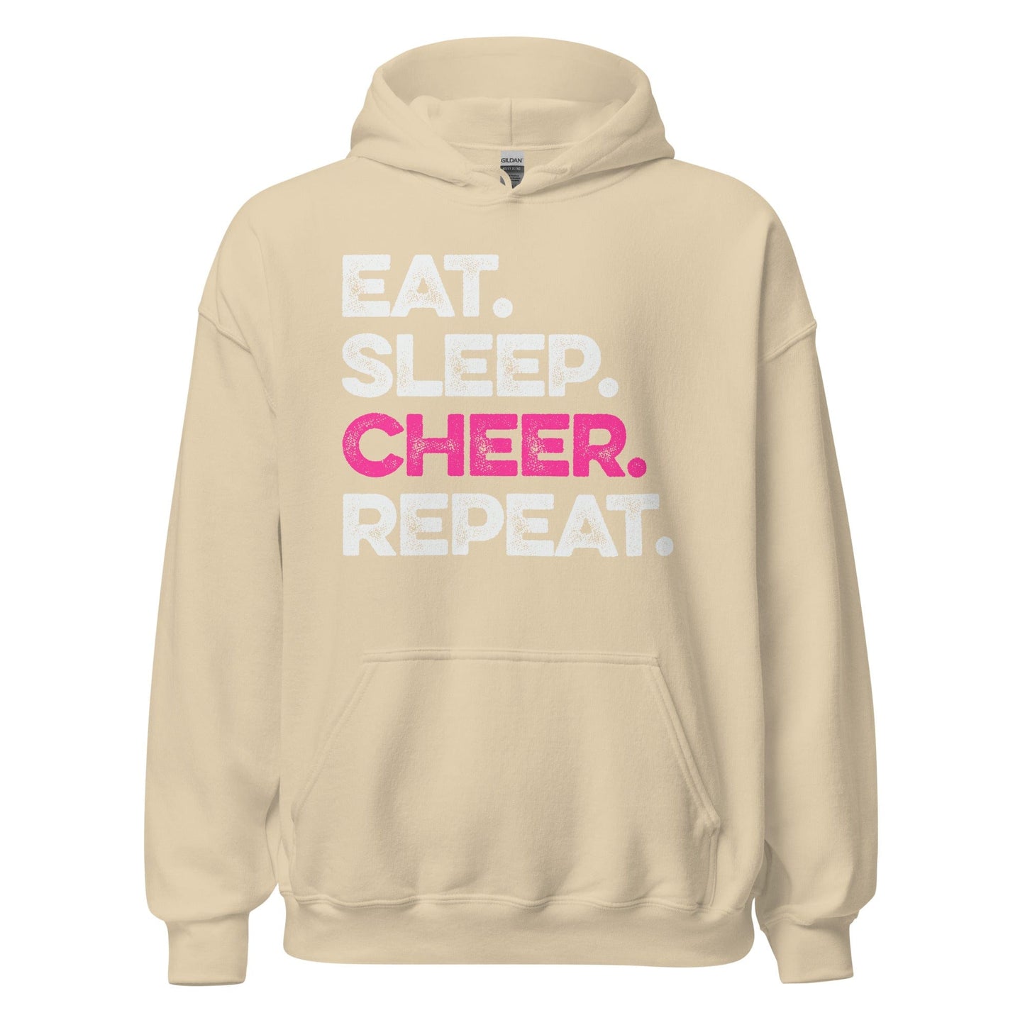 Eat Sleep Cheer Repeat Hoodie Sand / S Spirit Gear Collective Hoodie