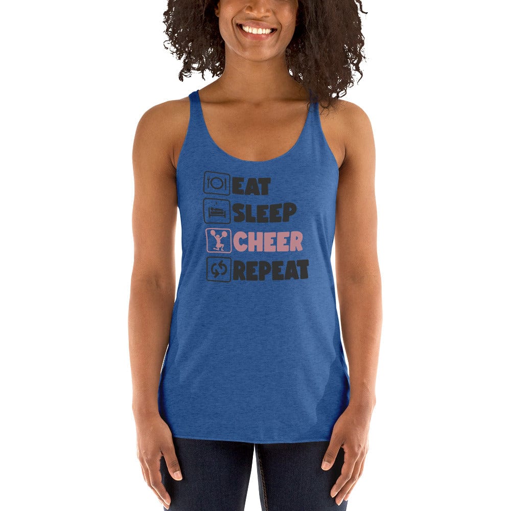 Eat, Sleep, Cheer, Repeat Racerback Tank – Cheerleader Life Tank Top Spirit Gear Collective tank top