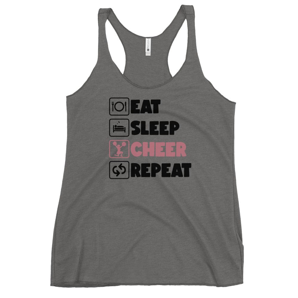 Eat, Sleep, Cheer, Repeat Racerback Tank – Cheerleader Life Tank Top Premium Heather / XS Spirit Gear Collective tank top