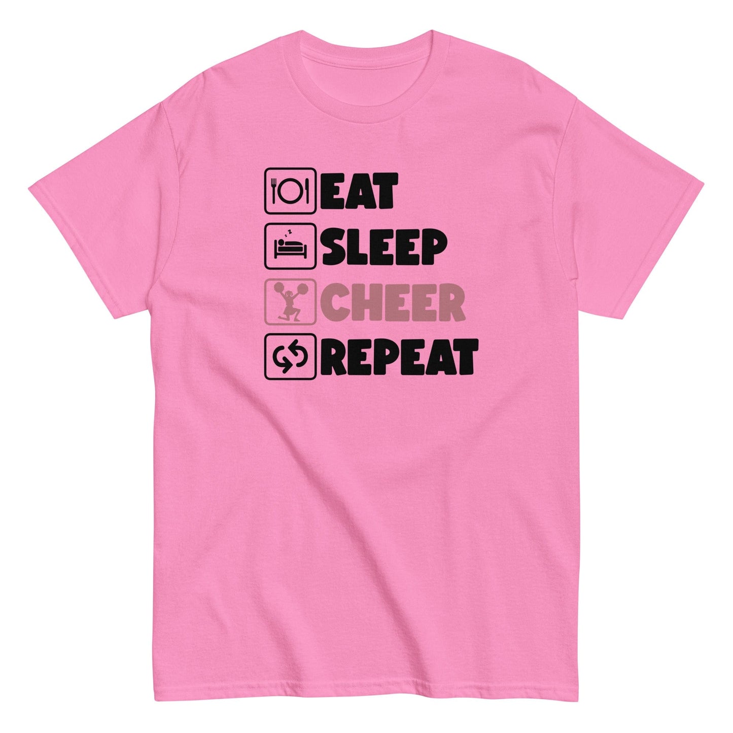 Eat Sleep Cheer Repeat Shirt Azalea / S Spirit Gear Collective T-Shirt