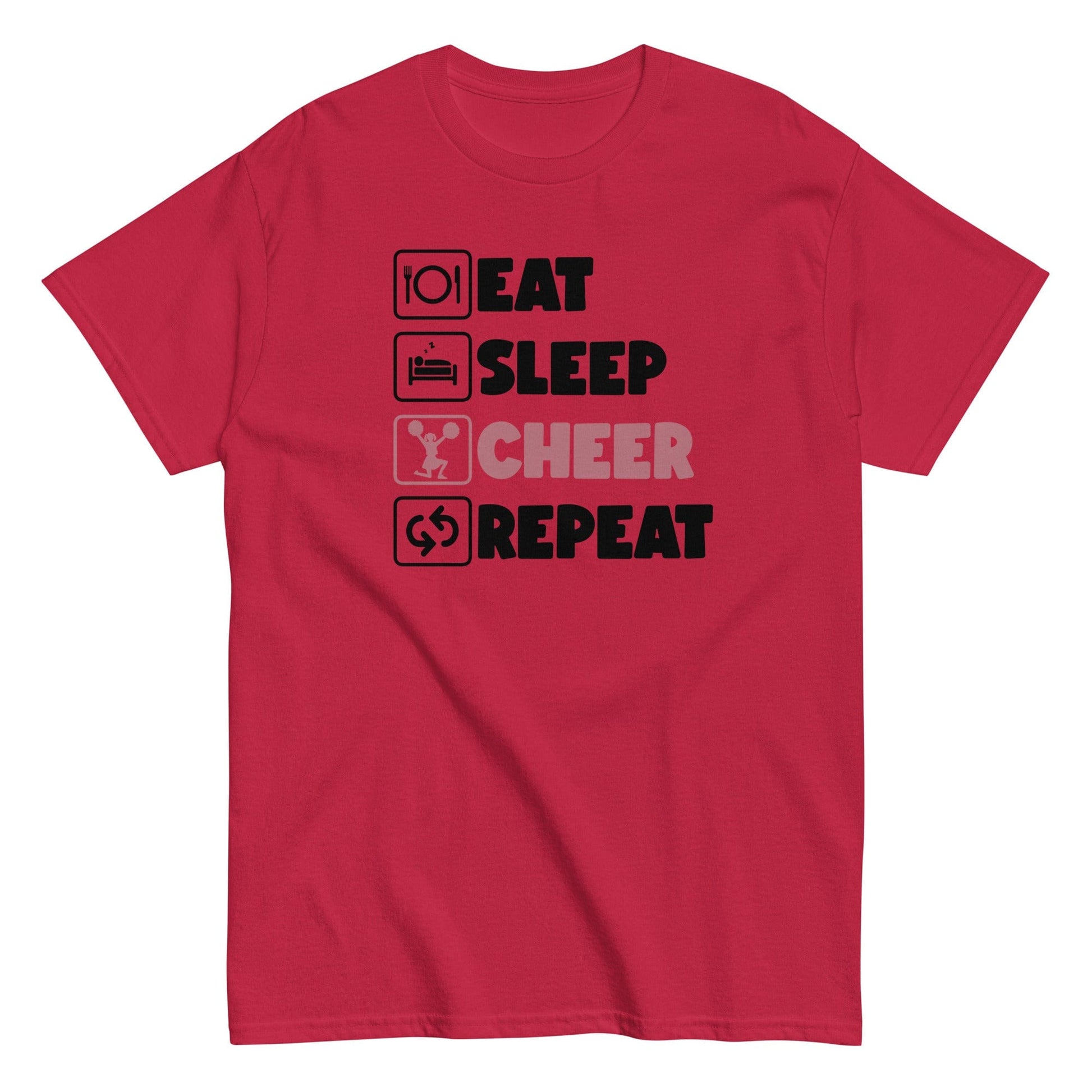 Eat Sleep Cheer Repeat Shirt Cardinal / S Spirit Gear Collective T-Shirt