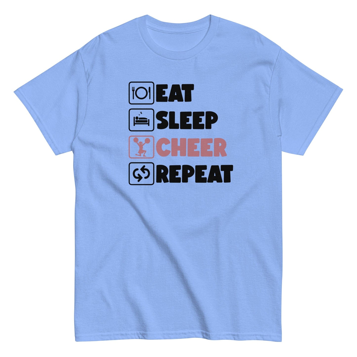 Eat Sleep Cheer Repeat Shirt Carolina Blue / S Spirit Gear Collective T-Shirt