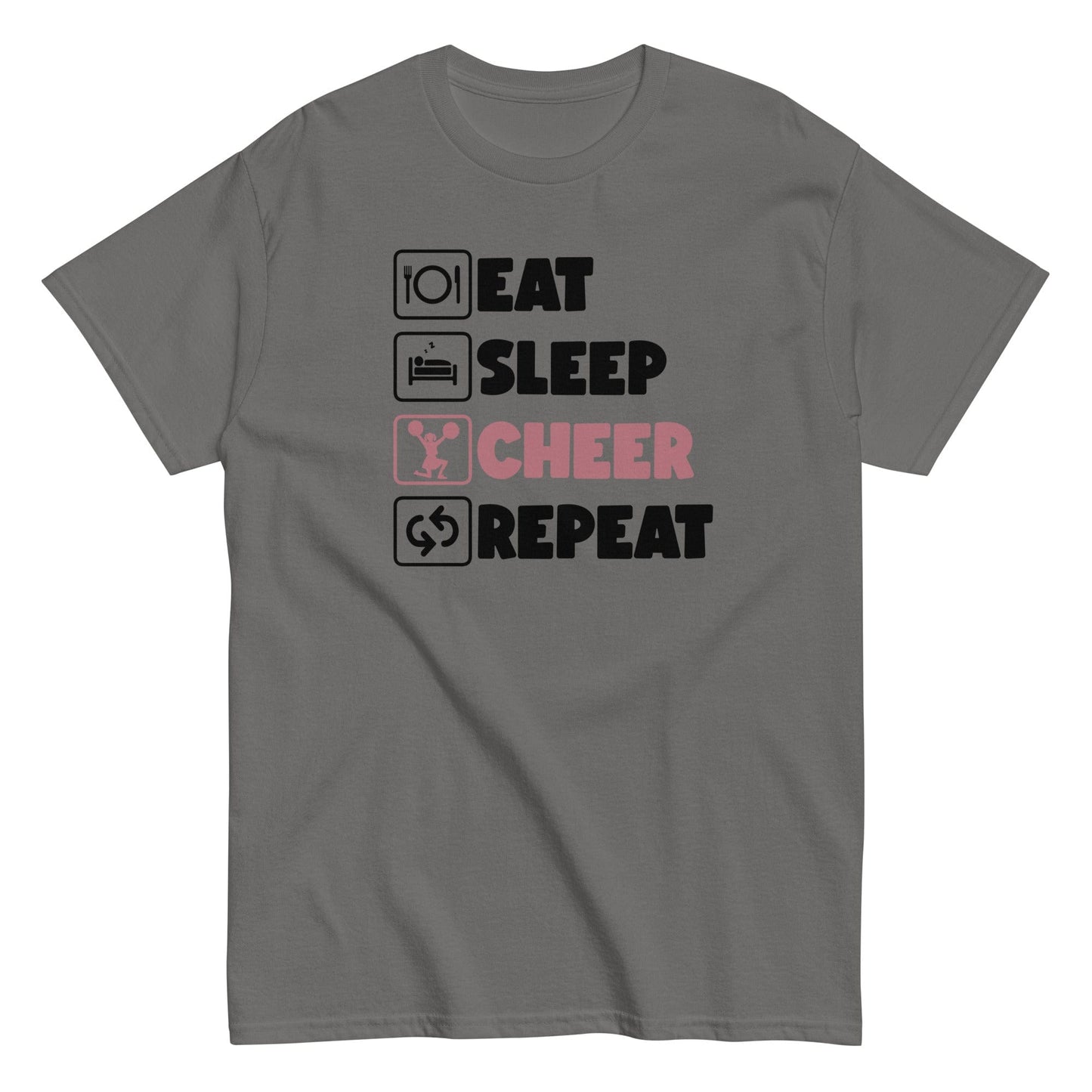 Eat Sleep Cheer Repeat Shirt Charcoal / S Spirit Gear Collective T-Shirt