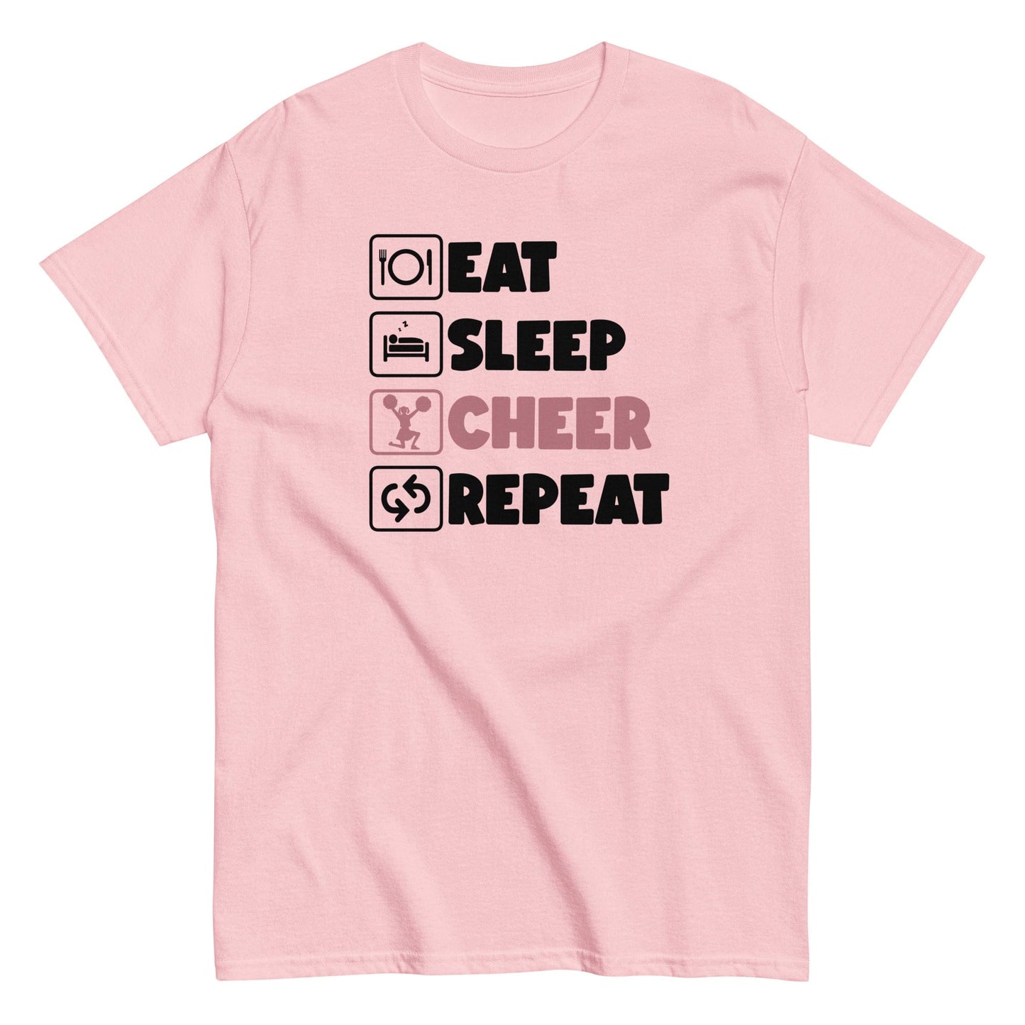 Eat Sleep Cheer Repeat Shirt Light Pink / S Spirit Gear Collective T-Shirt