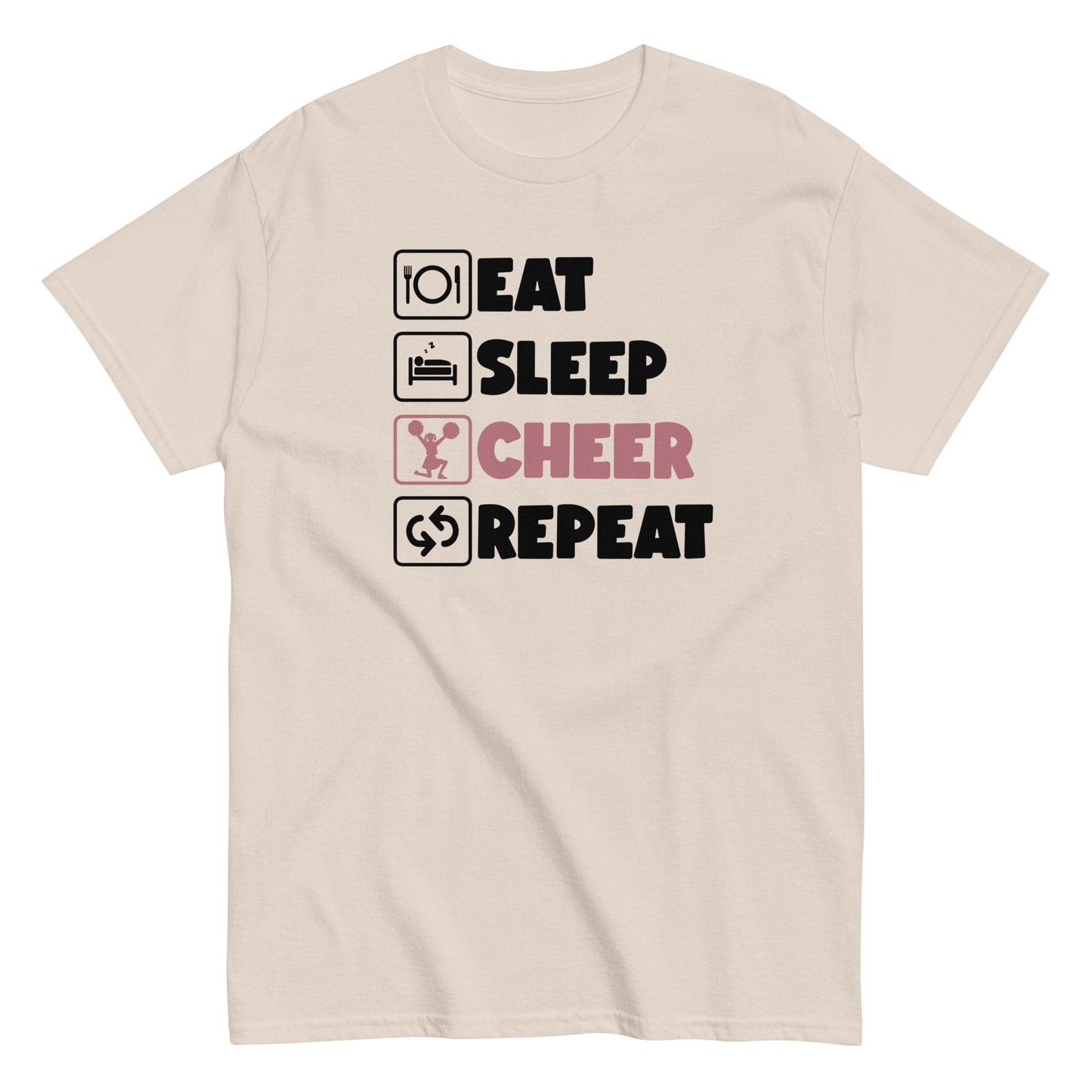 Eat Sleep Cheer Repeat Shirt Natural / S Spirit Gear Collective T-Shirt