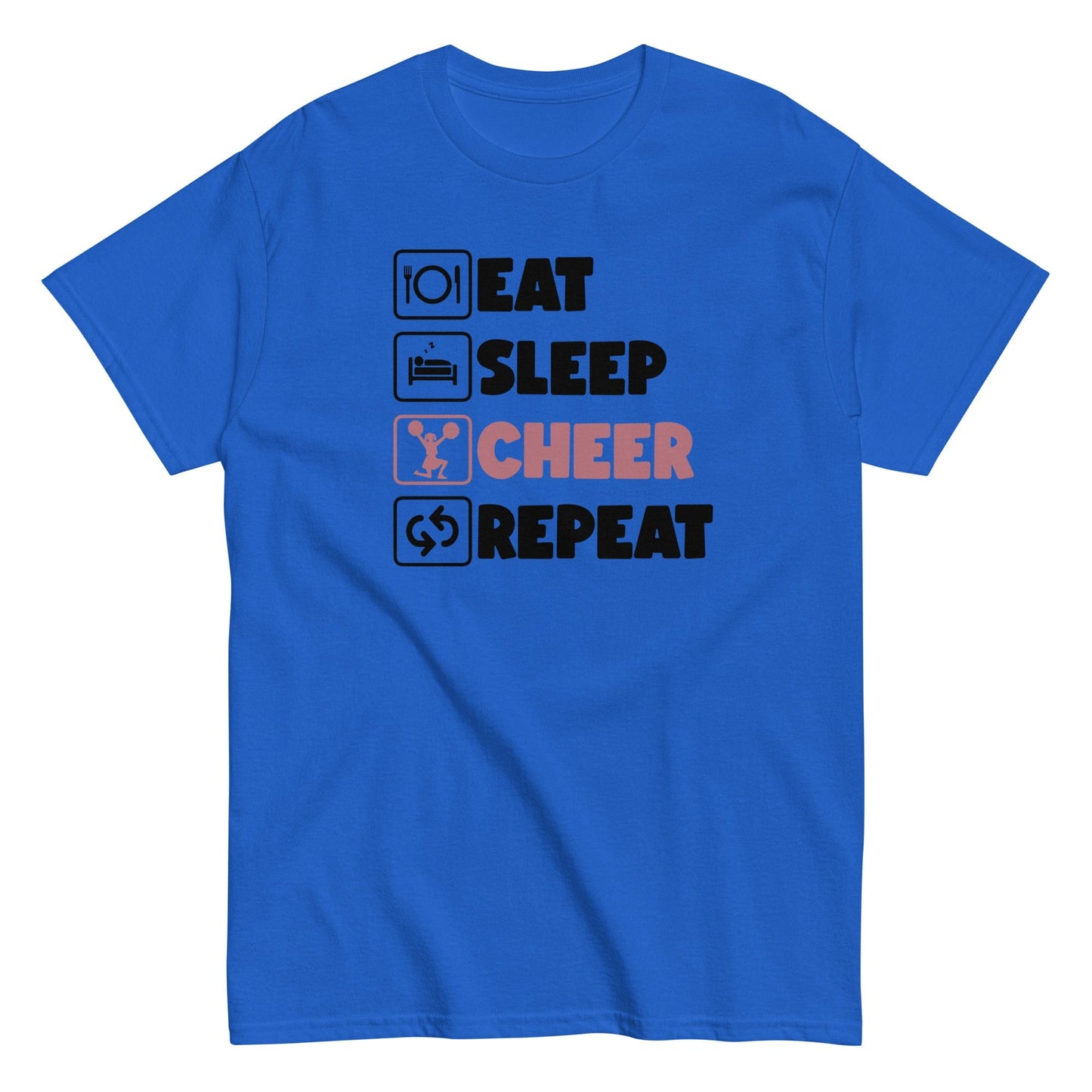 Eat Sleep Cheer Repeat Shirt Royal / S Spirit Gear Collective T-Shirt