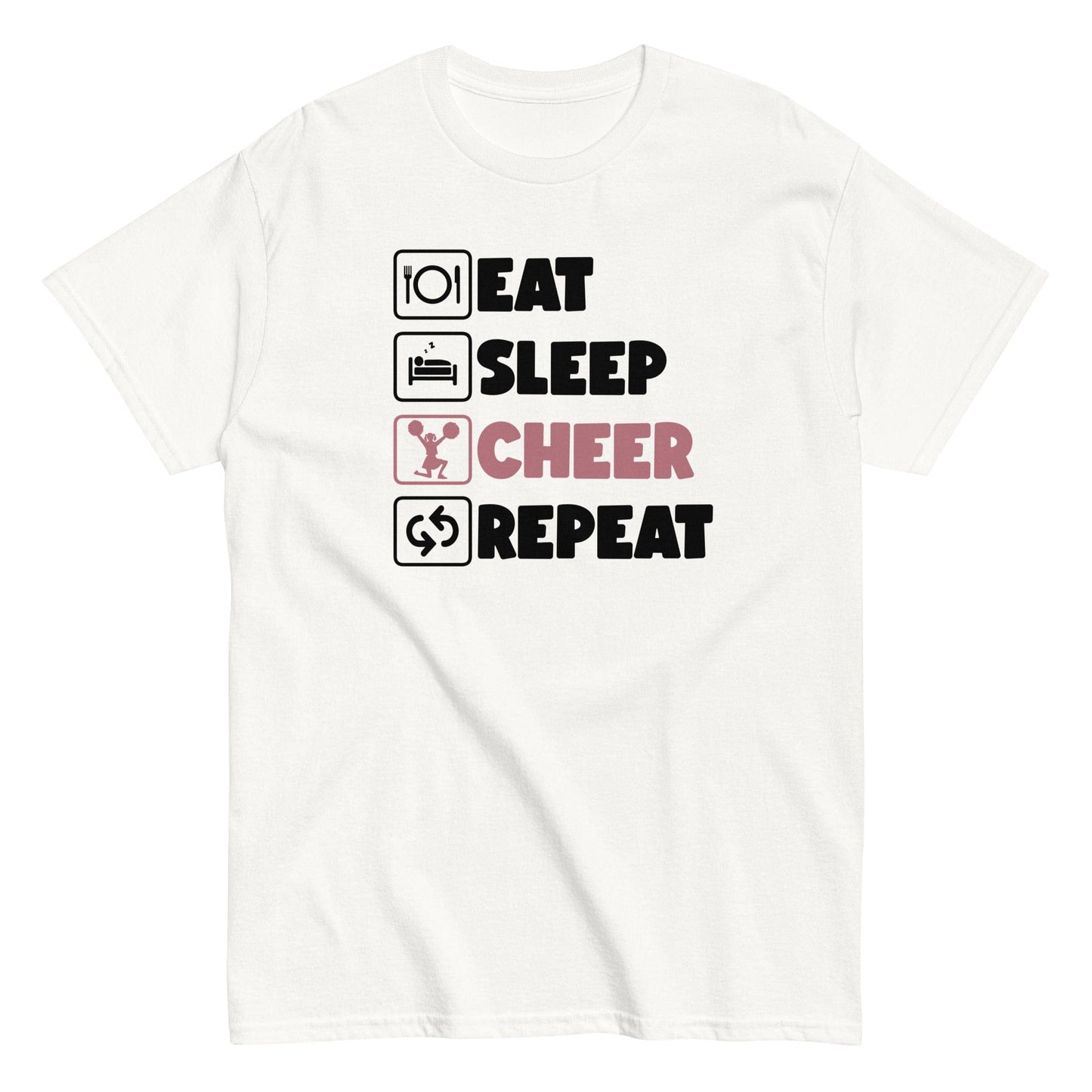 Eat Sleep Cheer Repeat Shirt White / S Spirit Gear Collective T-Shirt