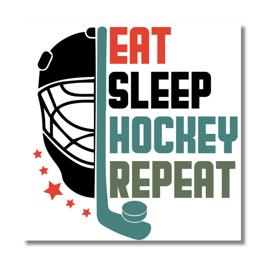 Eat Sleep Hockey Repeat Spirit Gear Collective Sticker