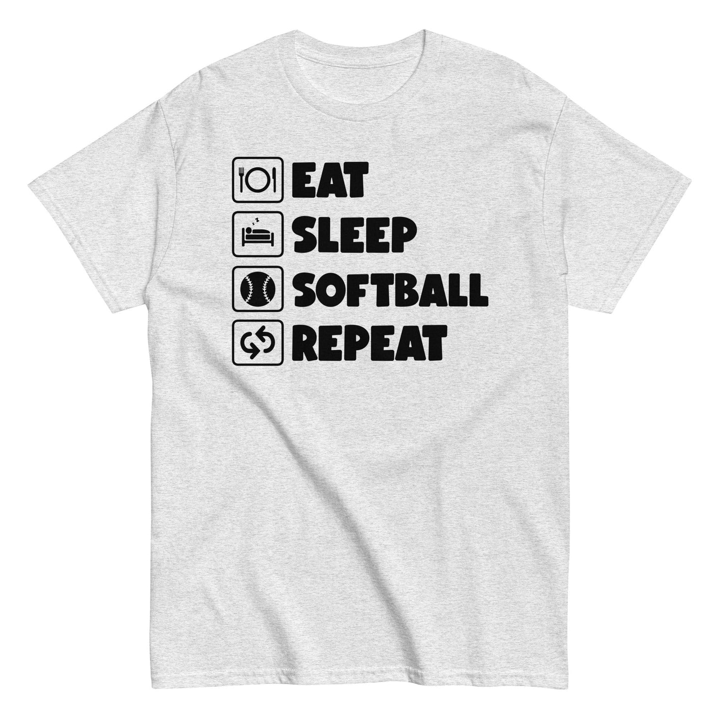 Eat Sleep Softball Repeat Shirt Ash / S Spirit Gear Collective T-Shirt