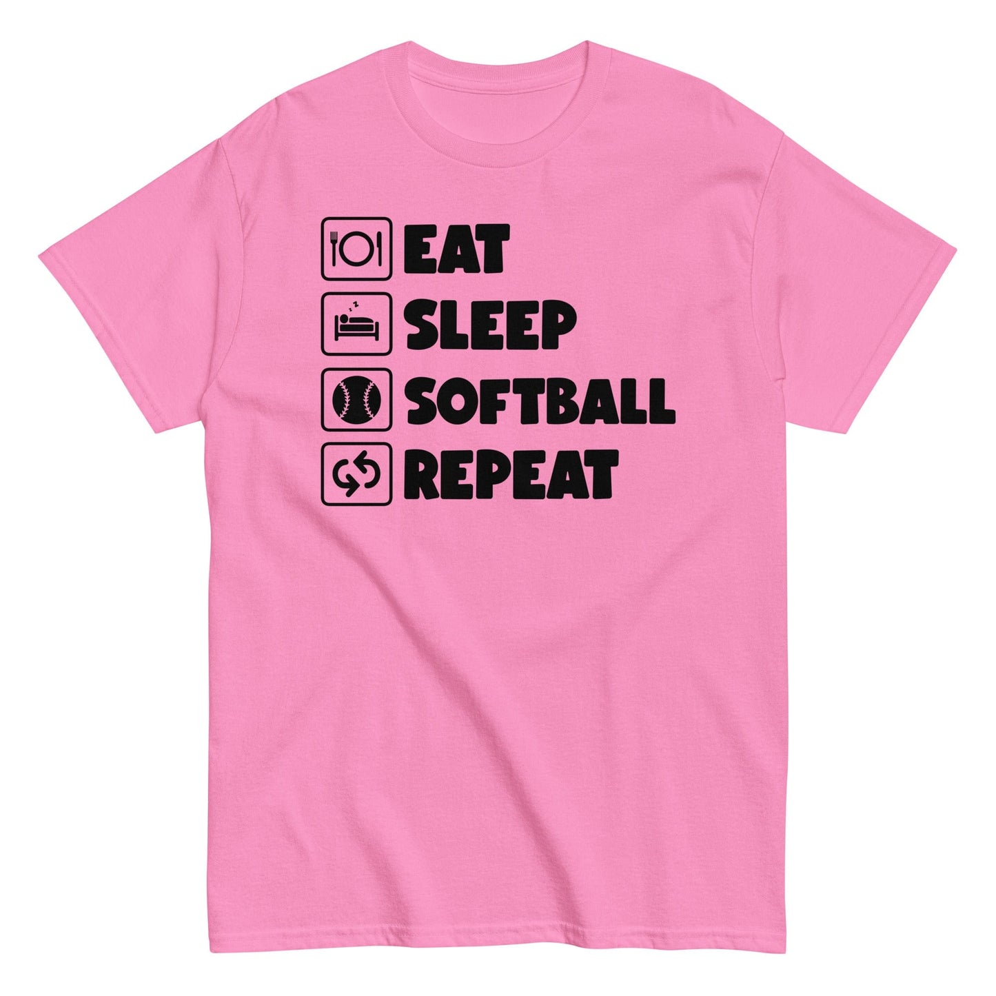 Eat Sleep Softball Repeat Shirt Azalea / S Spirit Gear Collective T-Shirt