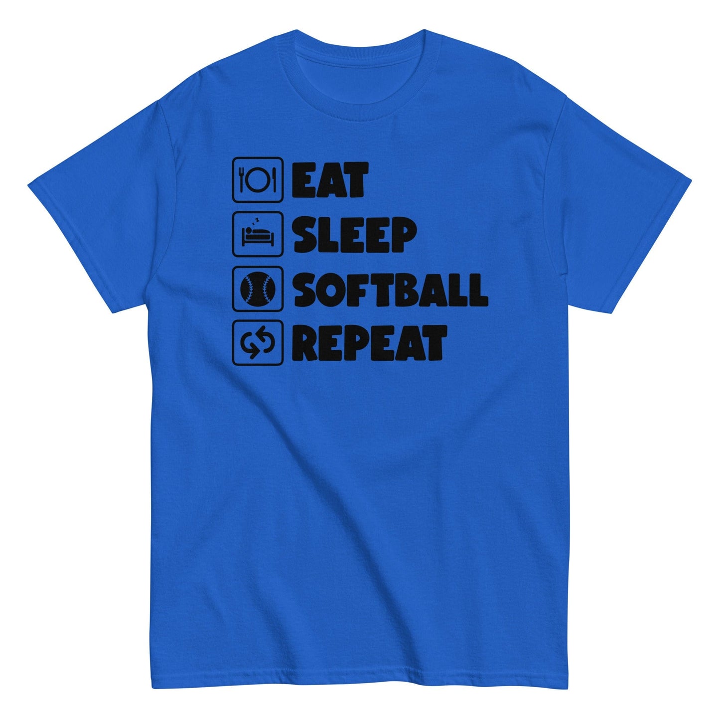 Eat Sleep Softball Repeat Shirt Royal / S Spirit Gear Collective T-Shirt