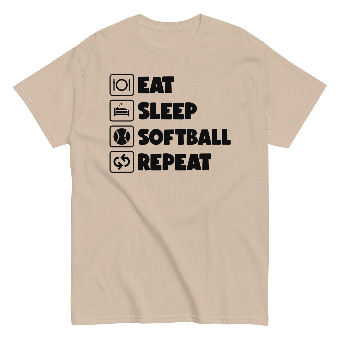 Eat Sleep Softball Repeat Shirt Sand / S Spirit Gear Collective T-Shirt