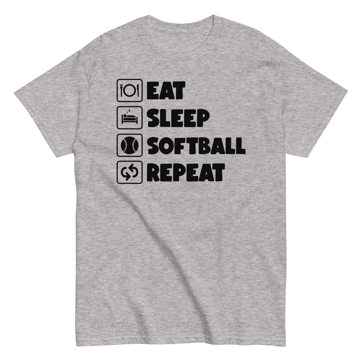 Eat Sleep Softball Repeat Shirt Sport Grey / S Spirit Gear Collective T-Shirt